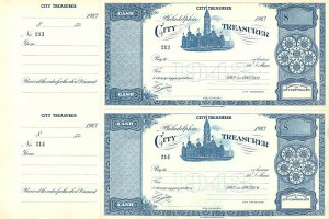 Philadelphia City Treasurer - A Pair of Checks